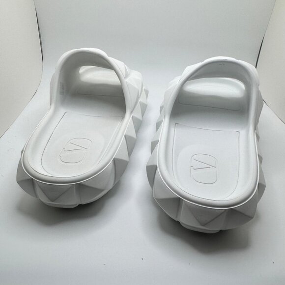 Valentino Garavani Roman Stud Turtle Slide Sandals Rubber White Men's EU 41 NIB - Picture 16 of 16
